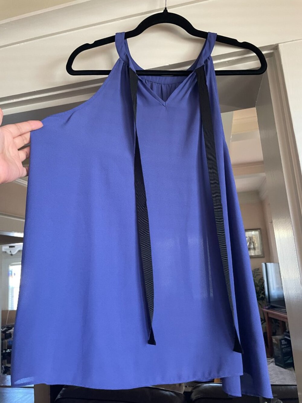 Halogen Halter Neck Sleeveless Blouse with Ribbon Tie - XL - Picture 5 of 9